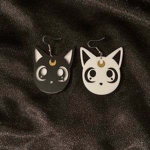 3/$30 Sailor Moon Luna Cat earrings